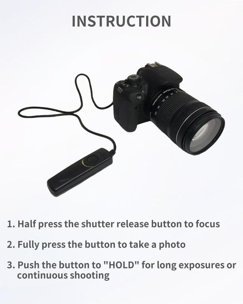 Shoot كابل تحرير الغالق عن بُعد، سلك بديل لمفتاح التحكم RS-60E3 لكاميرات كانون ريبيل T7 T7i T6 T6i T6S T5 T5i T4i T3 T3i T2 60D 70D 77D 80D G16 G15 G12 G11 G10 G1X G1X مارك II G1X مارك III - Image 4